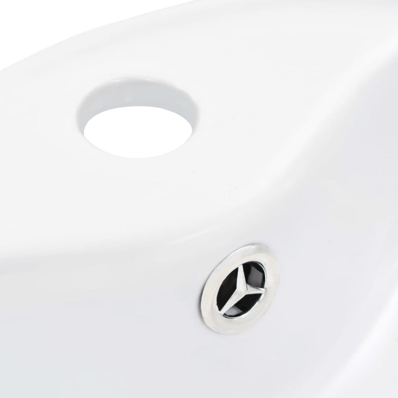 Wash Basin with Overflow 36x13 cm Ceramic White