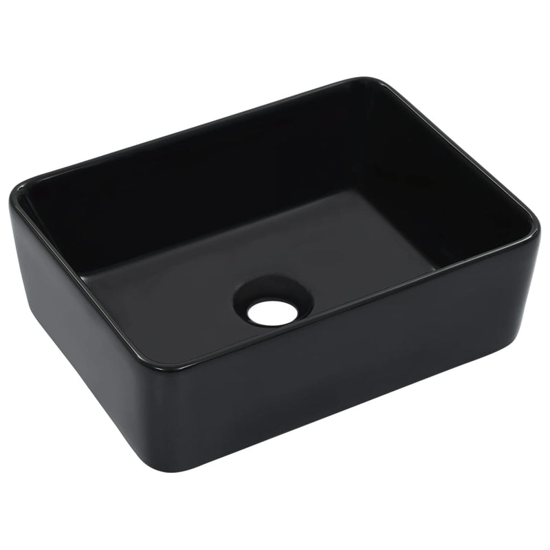 Wash Basin 40x30x13 cm Ceramic Black