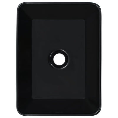 Wash Basin 40x30x13 cm Ceramic Black