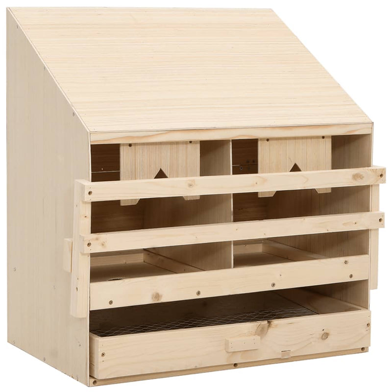 Chicken Laying Nest 2 Compartments 63x40x65 cm Solid Pine Wood