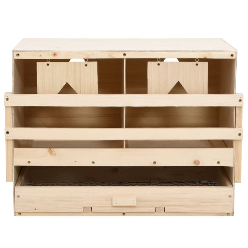 Chicken Laying Nest 2 Compartments 63x40x45 cm Solid Pine Wood