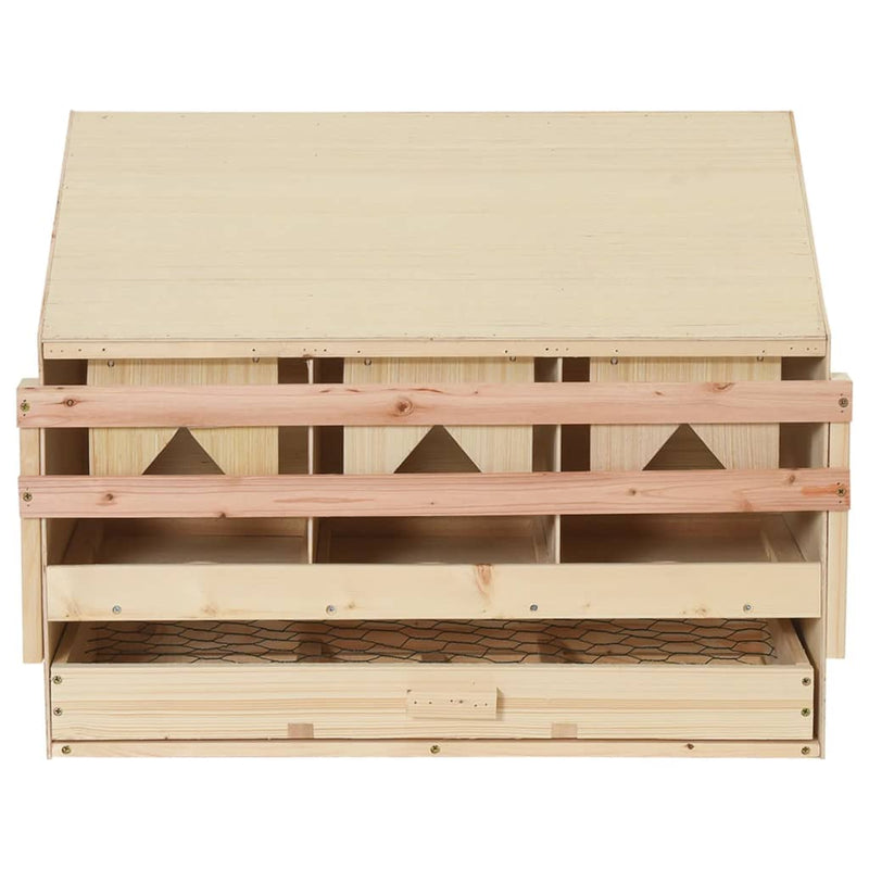 Chicken Laying Nest 3 Compartments 72x33x54 cm Solid Pine Wood