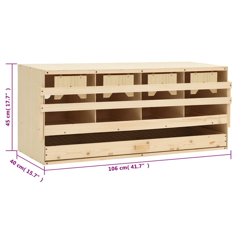 Chicken Laying Nest 4 Compartments 106x40x45 cm Solid Pine Wood