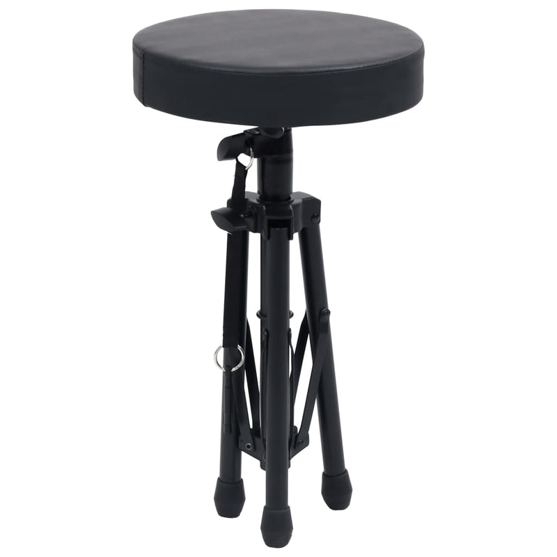 Double Braced Keyboard Stand and Stool Set Black