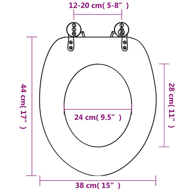 WC Toilet Seat with Soft Close Lid MDF Starfish Design