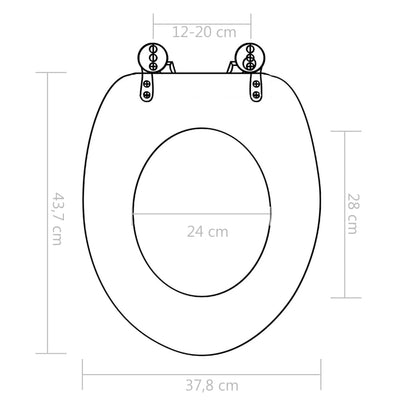 WC Toilet Seat with Soft Close Lid MDF Old Wood Design