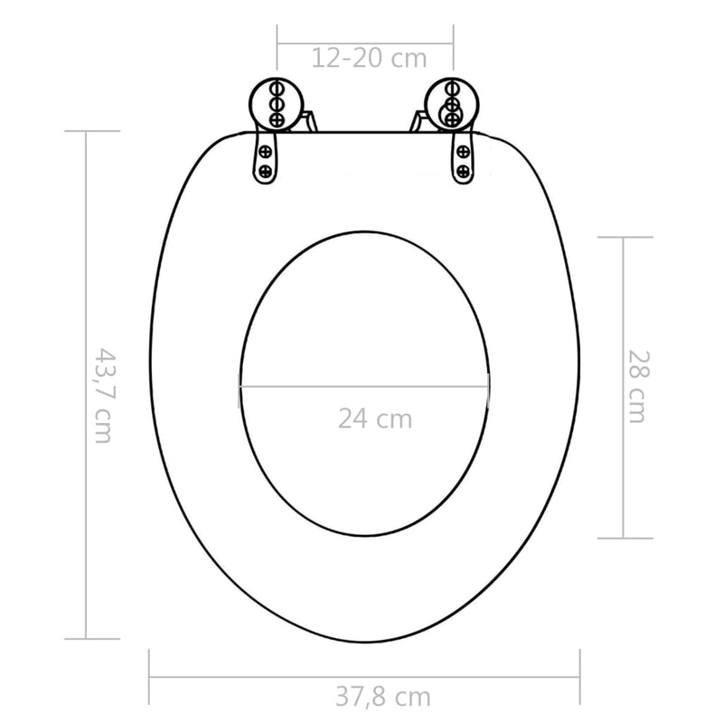 WC Toilet Seat with Soft Close Lid MDF Old Wood Design