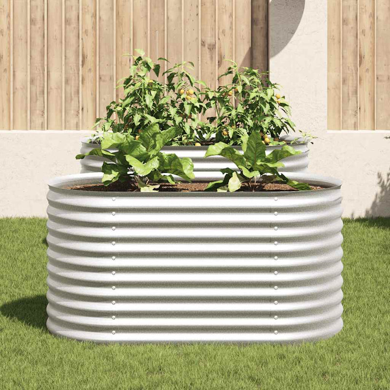 Garden Raised Bed 160x80x81 cm Galvanised Steel Silver