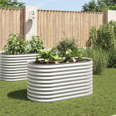 Garden Raised Bed 160x80x81 cm Galvanised Steel Silver