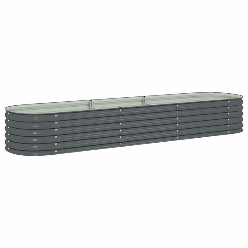 Garden Raised Bed 320x80x44 cm Galvanised Steel Grey