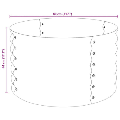 Garden Raised Bed 80x80x44 cm Galvanised Steel Grey