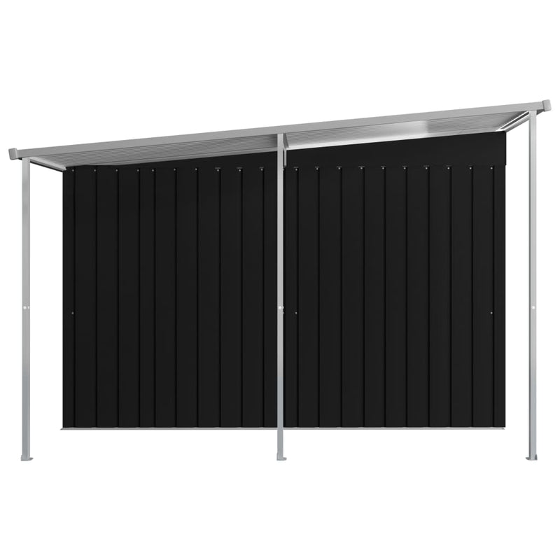 Garden Shed with Extended Roof Anthracite 336x270x181 cm Steel