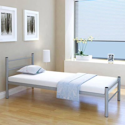 Bed Frame without Mattress Grey Metal King Single Size