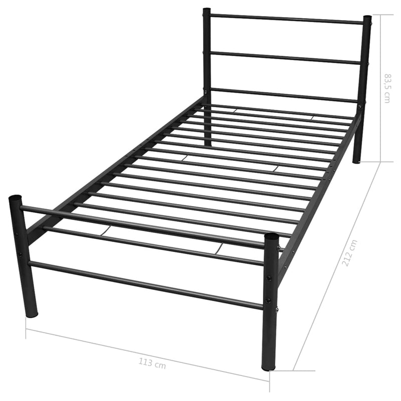 Bed Frame without Mattress Black Metal King Single Size