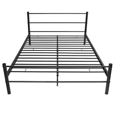 Bed Frame without Mattress Black Metal Double Size