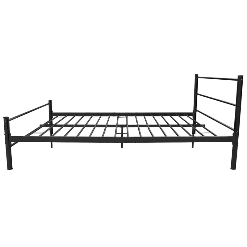 Bed Frame without Mattress Black Metal Double Size