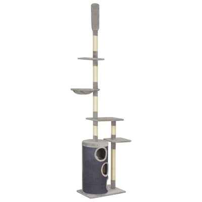 Cat Tree with Sisal Scratching Posts Grey 260 cm