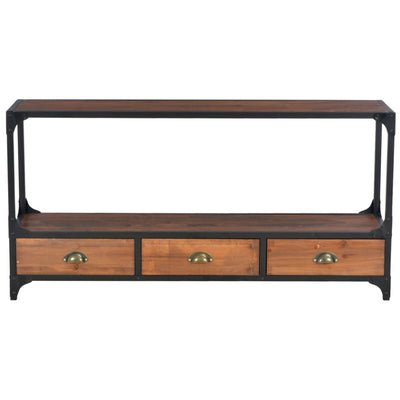 TV Cabinet with 3 Drawers 120x30x60 cm Solid Pine Wood