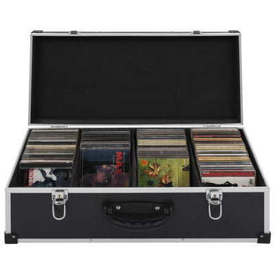 CD Case for 80 CDs Aluminium ABS Black