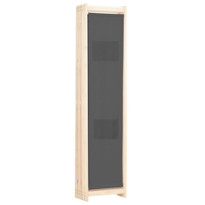 6-Panel Room Divider Grey 240x170x4 cm Fabric