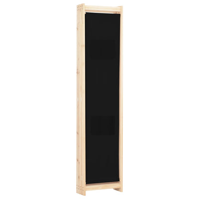 4-Panel Room Divider Black 160x170x4 cm Fabric