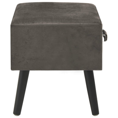 Bedside Cabinet Grey 40x35x40 cm Velvet