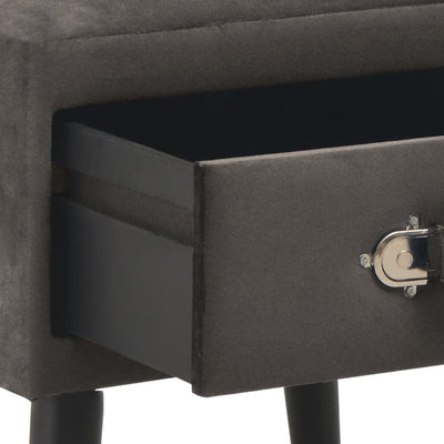 Bedside Cabinet Grey 40x35x40 cm Velvet