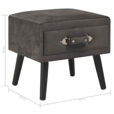 Bedside Cabinet Grey 40x35x40 cm Velvet