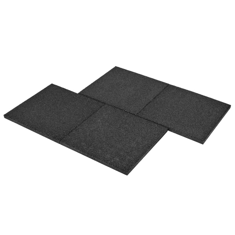 Fall Protection Tiles 6 pcs Rubber 50x50x3 cm Black