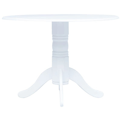 Dining Table White 106 cm Solid Rubber Wood