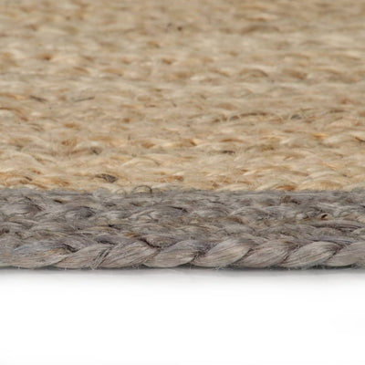 Handmade Rug Jute with Grey Border 120 cm