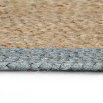 Handmade Rug Jute with Olive Green Border 120 cm