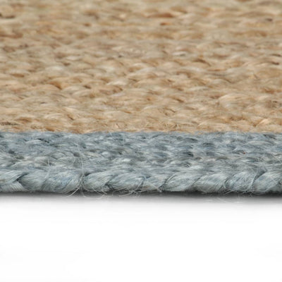 Handmade Rug Jute with Olive Green Border 150 cm