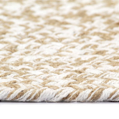 Handmade Rug Jute White and Natural 120 cm