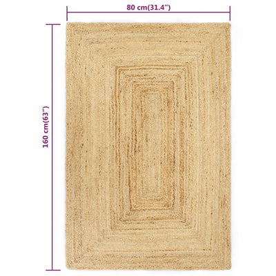 Handmade Rug Jute Natural 80x160 cm