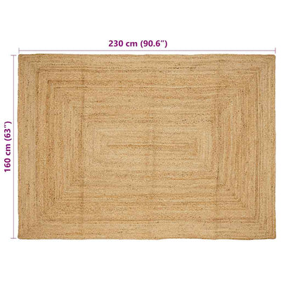 Handmade Rug Jute Natural 160x230 cm