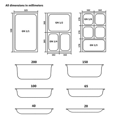 Lids for GN 1/1 Pan 2 pcs Stainless Steel