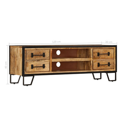 TV Cabinet with Drawers 120x30x40 cm Solid Mango Wood