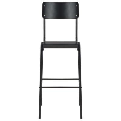 Bar Chairs 2 pcs Black Solid Plywood Steel