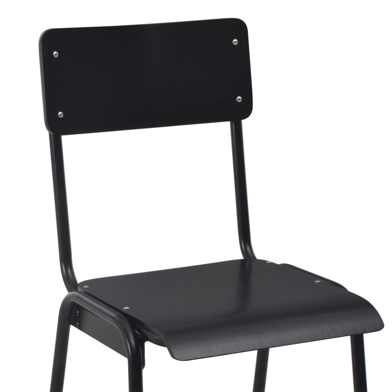 Bar Chairs 2 pcs Black Solid Plywood Steel