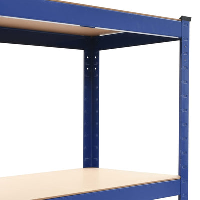 4-Layer Storage Shelf Blue Steel&Engineered Wood