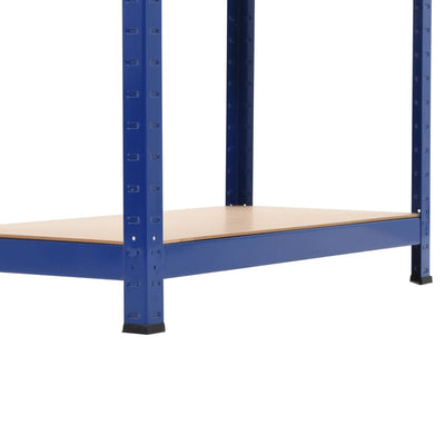 4-Layer Storage Shelf Blue Steel&Engineered Wood