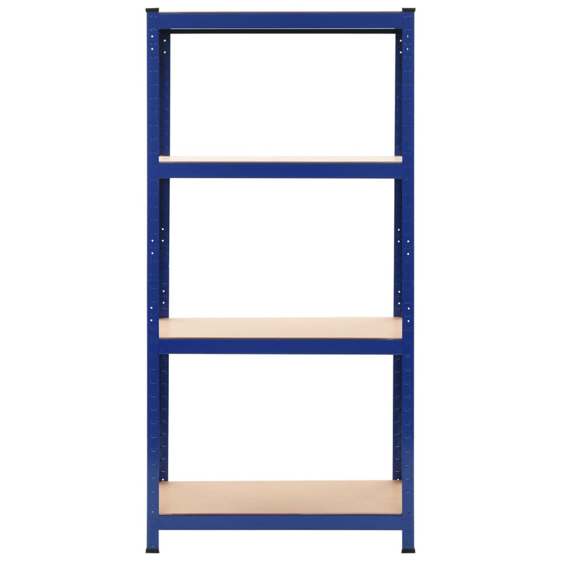 Storage Shelves 2 pcs Blue 80x40x160 cm Steel and MDF