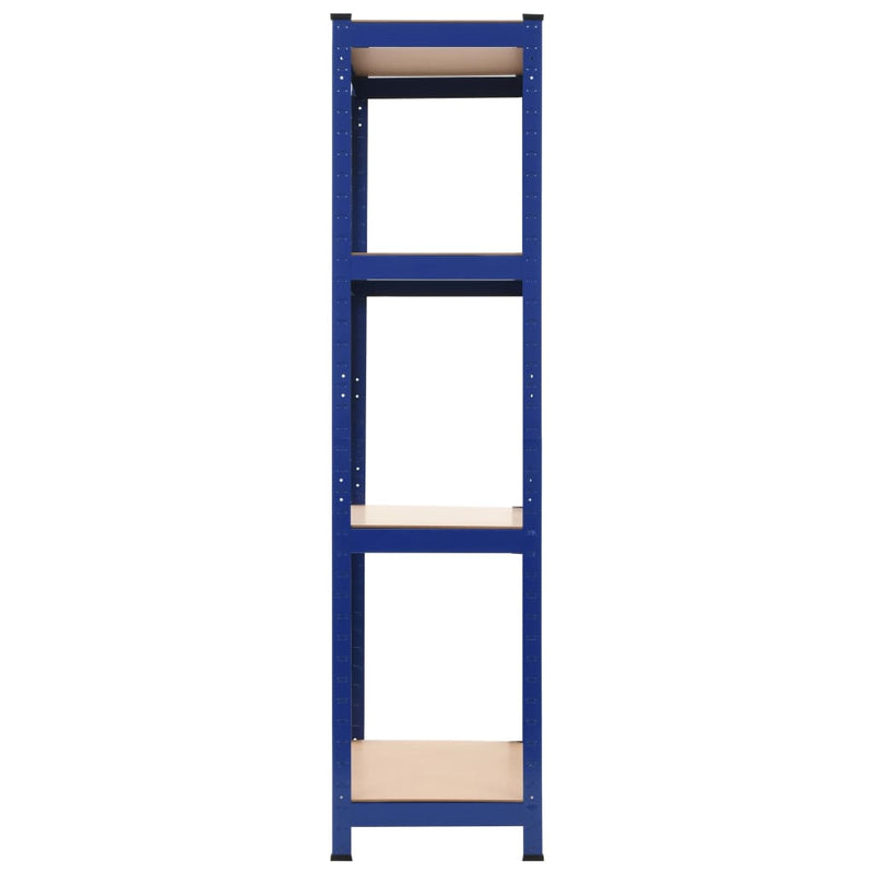 Storage Shelves 2 pcs Blue 80x40x160 cm Steel and MDF