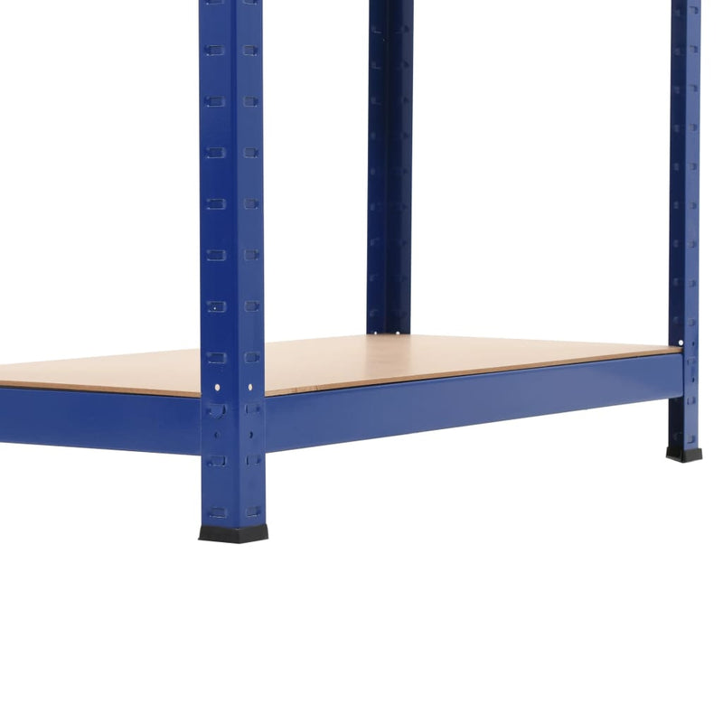 Storage Shelves 2 pcs Blue 80x40x160 cm Steel and MDF