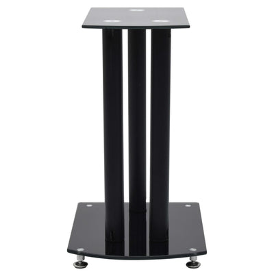 Aluminum Speaker Stands 2 pcs Black Safety Glass