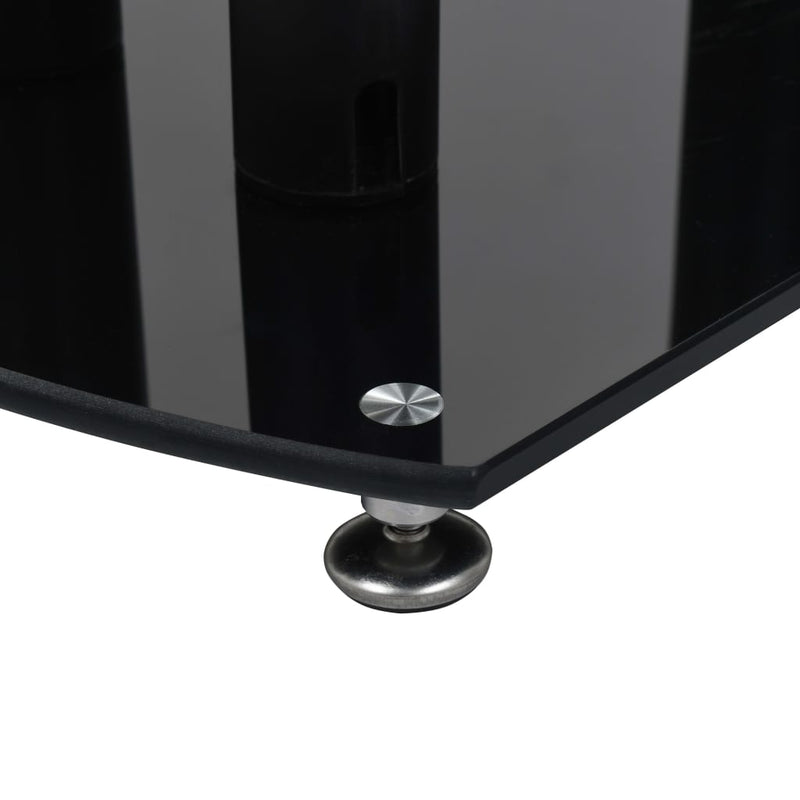 Aluminum Speaker Stands 2 pcs Black Safety Glass