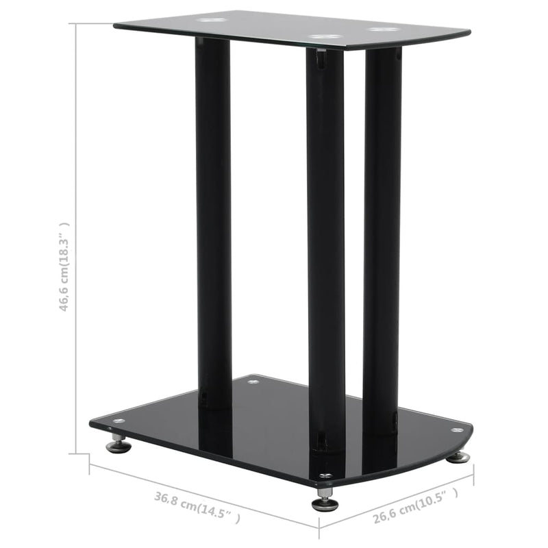 Aluminum Speaker Stands 2 pcs Black Safety Glass