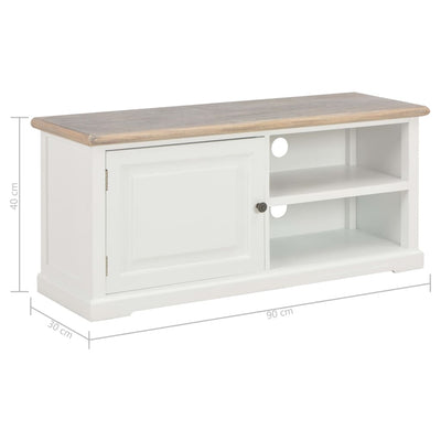 TV Cabinet White 90x30x40 cm Wood