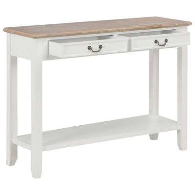 Console Table White 110x35x80 cm Wood